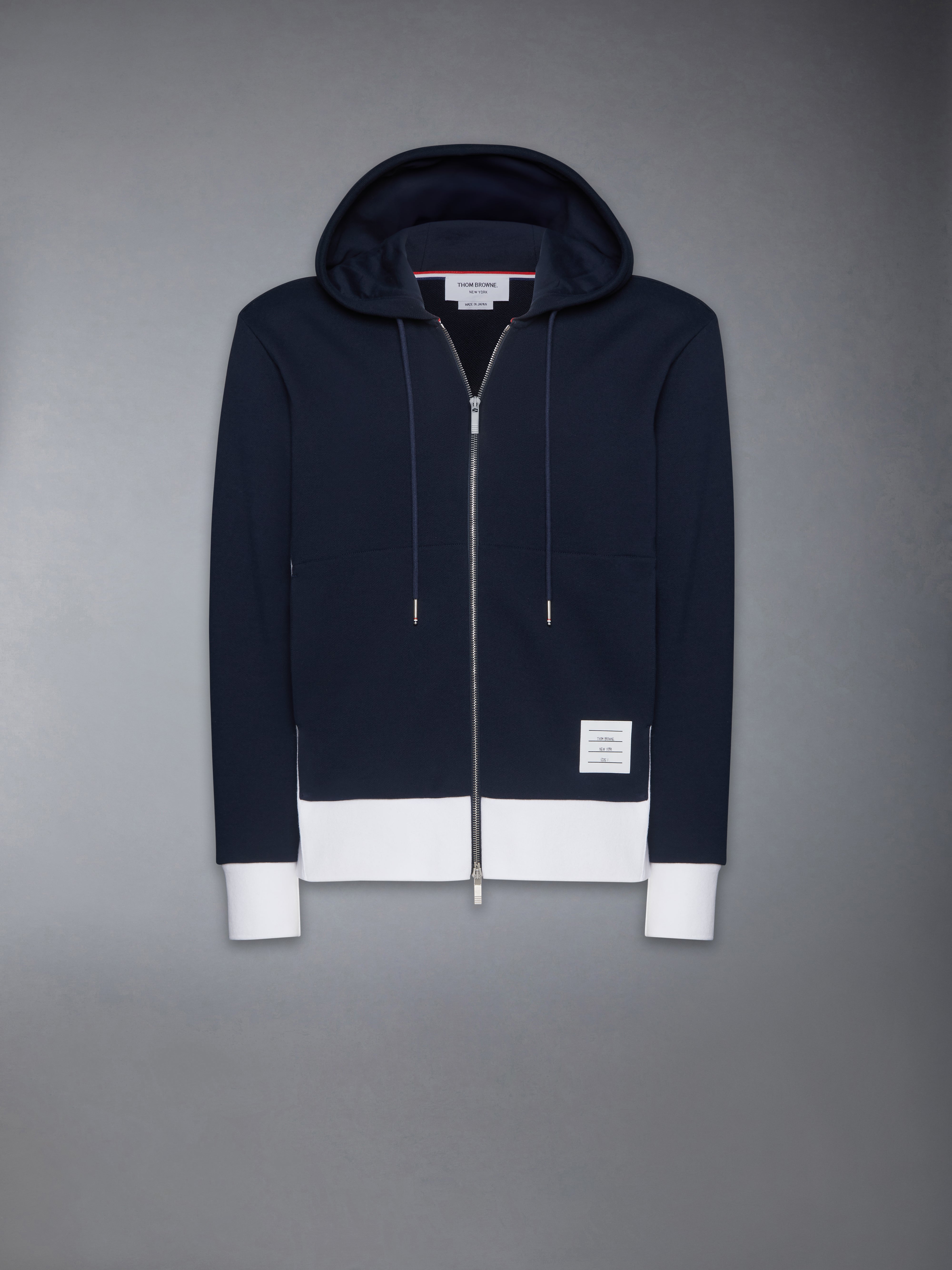 Loopback Jersey 4-Bar Zip Up Hoodie | Thom Browne