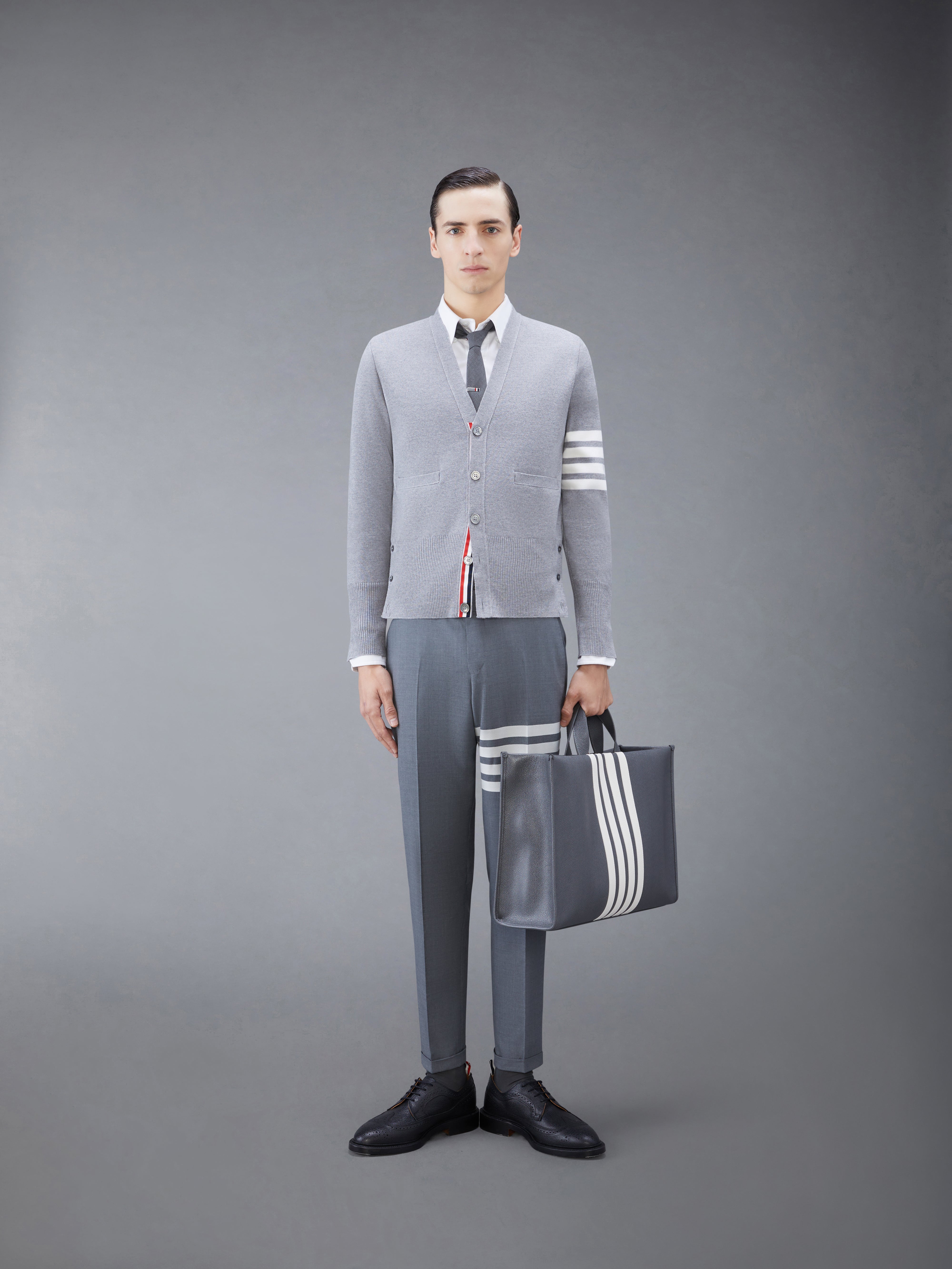 Wool 4 Bar V Neck Cardigan | Thom Browne