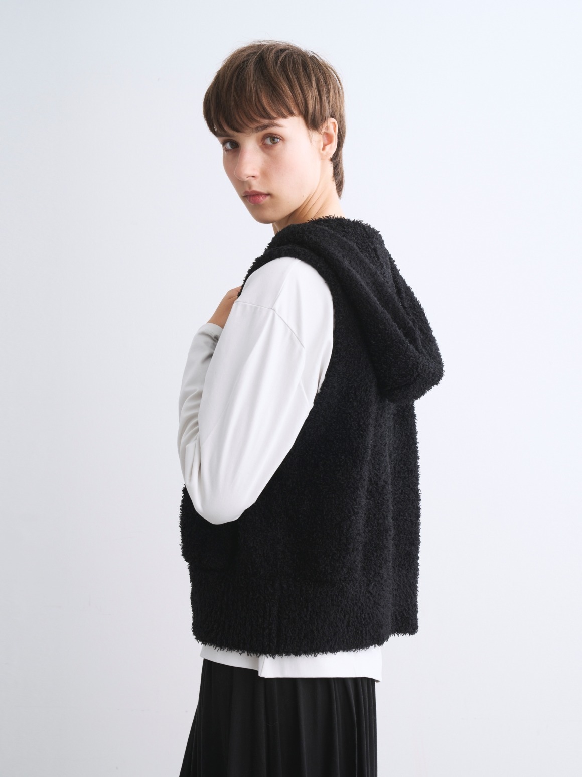 Feather wool vest｜スリードッツ オフィシャルオンラインショップ