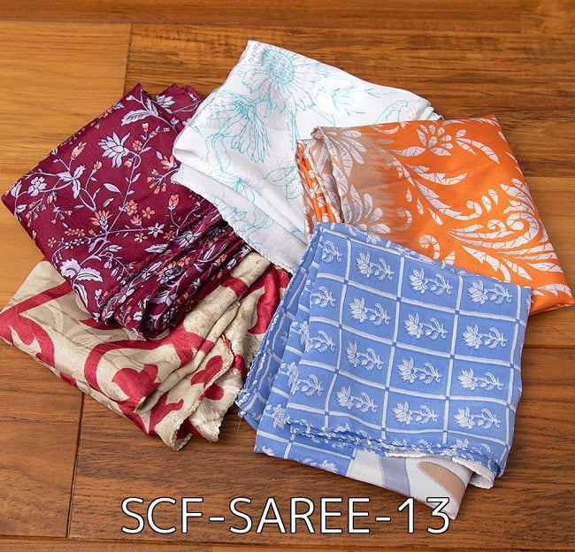 選べる6個セット】オールドサリーのスカーフ&ハンカチ 約40cm×約40cm