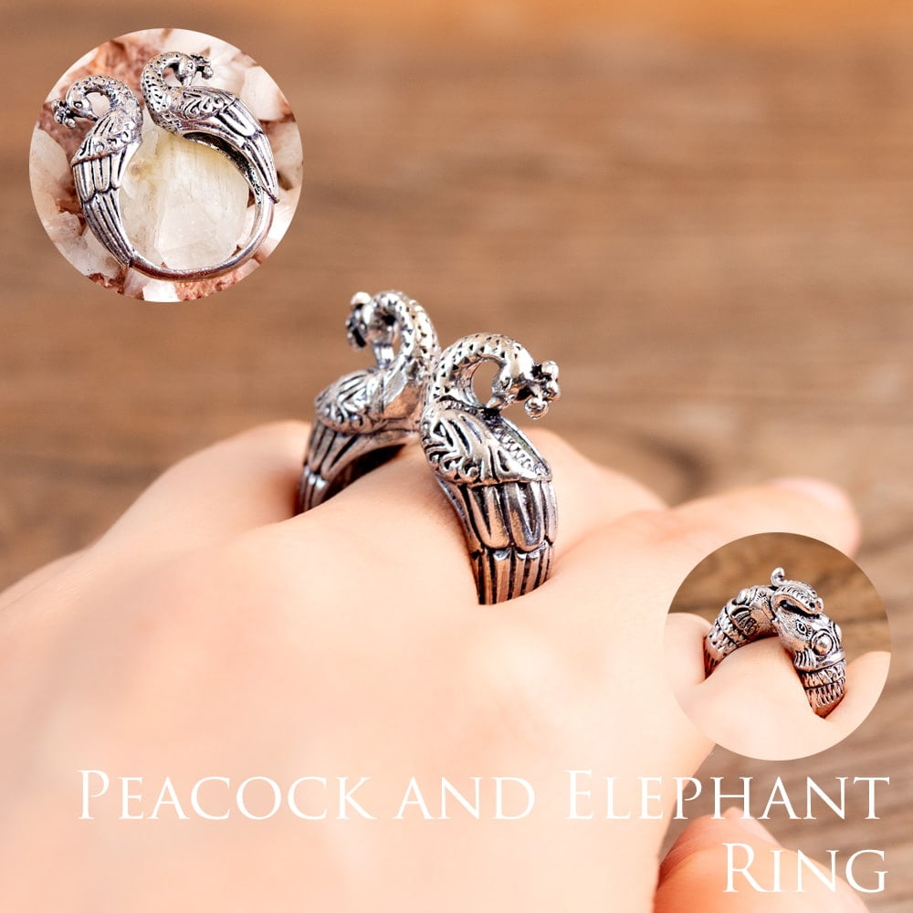 安心のフリーサイズ】大ぶりな孔雀 象 リング の通販 - TIRAKITA.COM