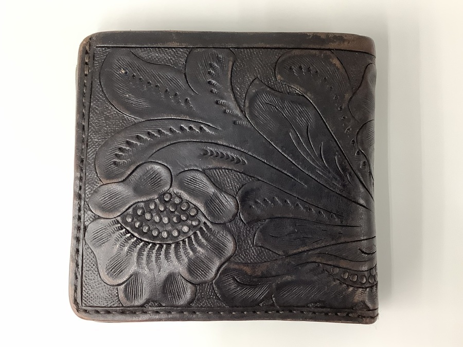 RRL/ダブルアールエル】レザーカービング二つ折り財布 【横浜鶴見店