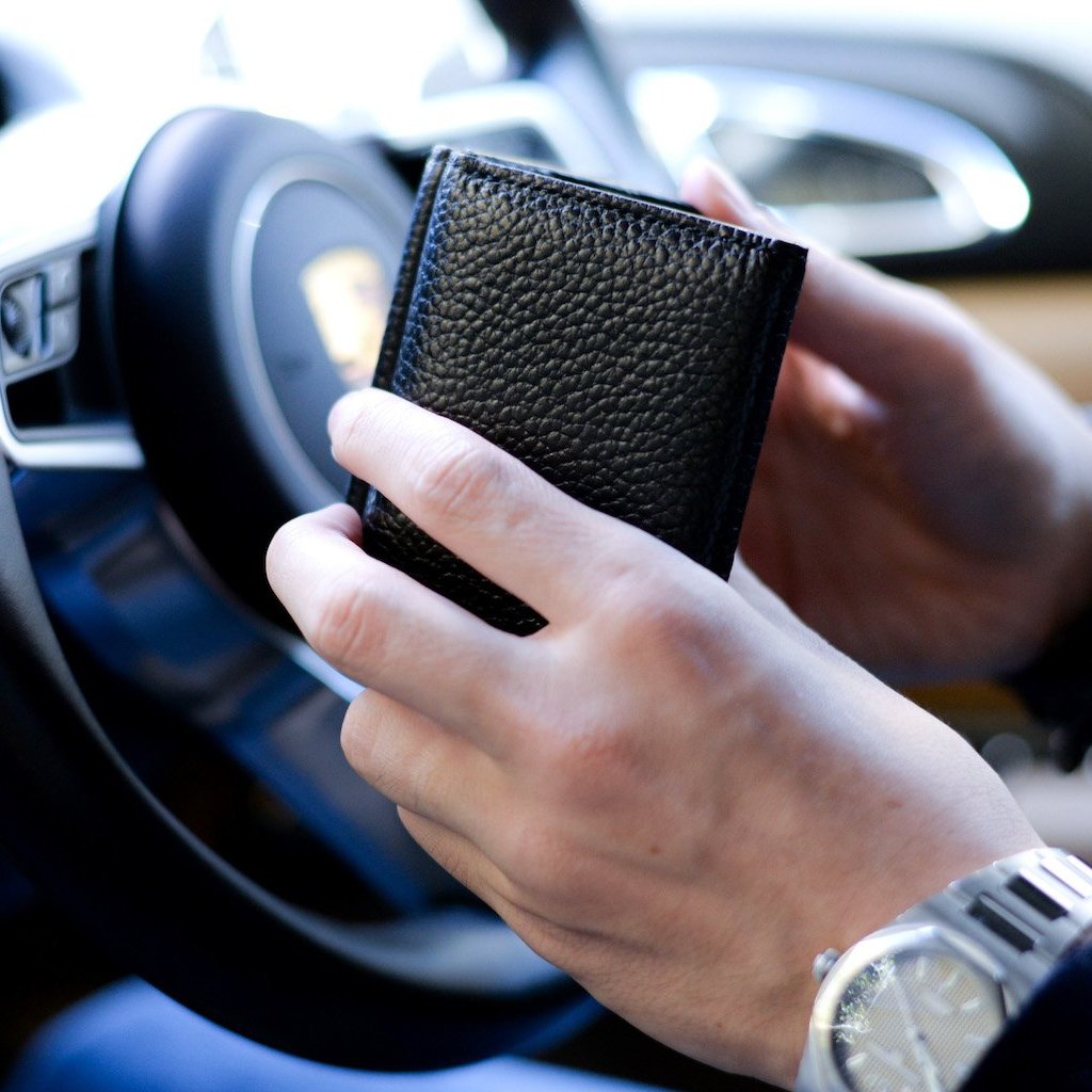 LEON.JP＆FORZA STYLE掲載のミニ財布 メンズ イタリアンレザー 黒