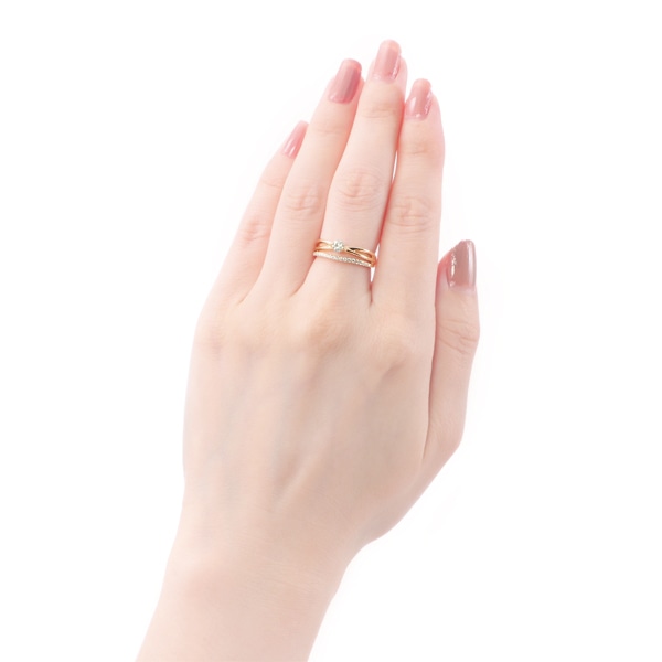 K18イエローゴールド鑑定書付ダイヤモンドリング(0.18カラット)(RKR289