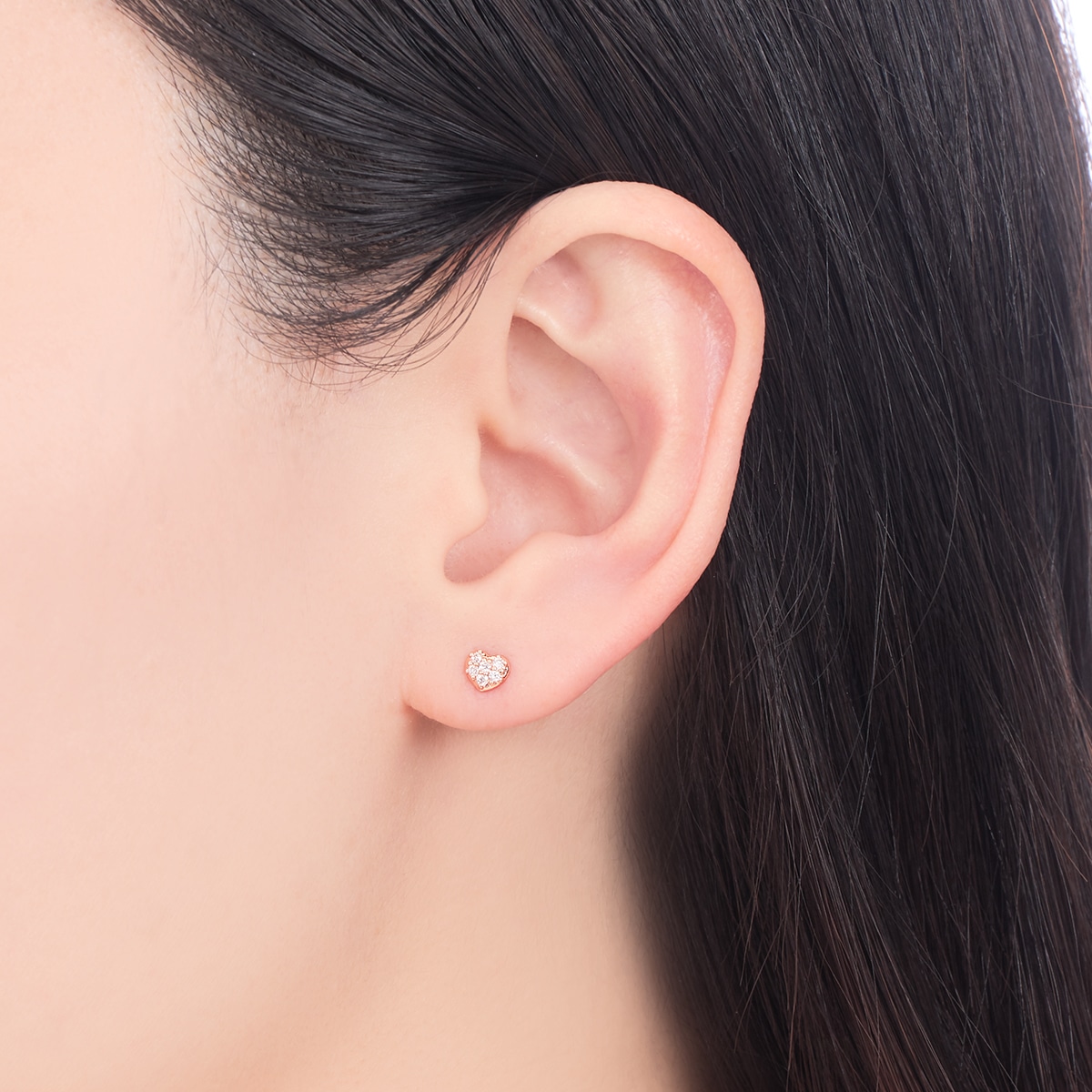 K10ピンクゴールドダイヤモンドピアス(RPE628)|TSUTSUMI（ジュエリー