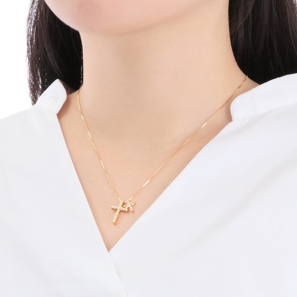 K18イエローゴールドダイヤモンドネックレス(RPN792)|TSUTSUMI