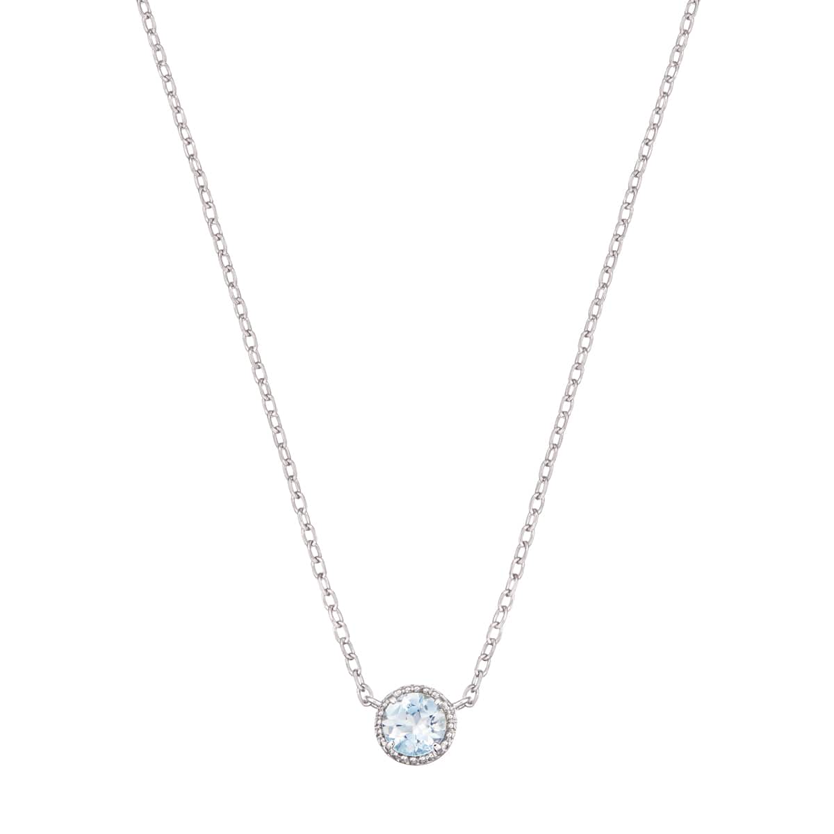 K10ホワイトゴールドアクアマリンネックレス(RPN597)|TSUTSUMI