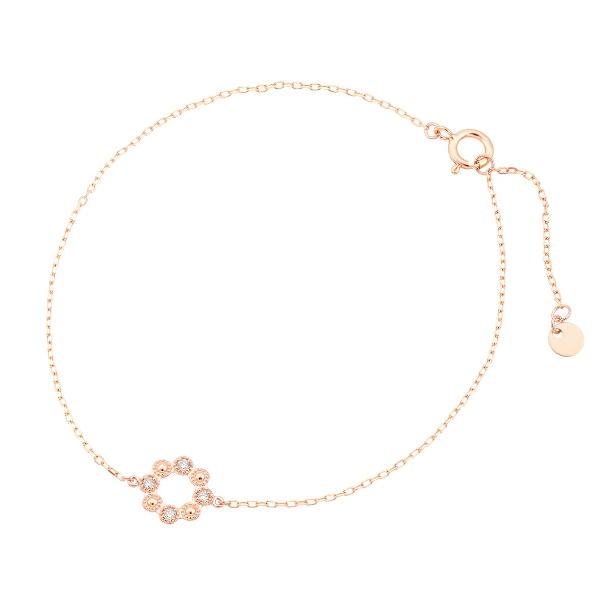 K10ピンクゴールドダイヤモンドブレスレット(RBL570)|TSUTSUMI