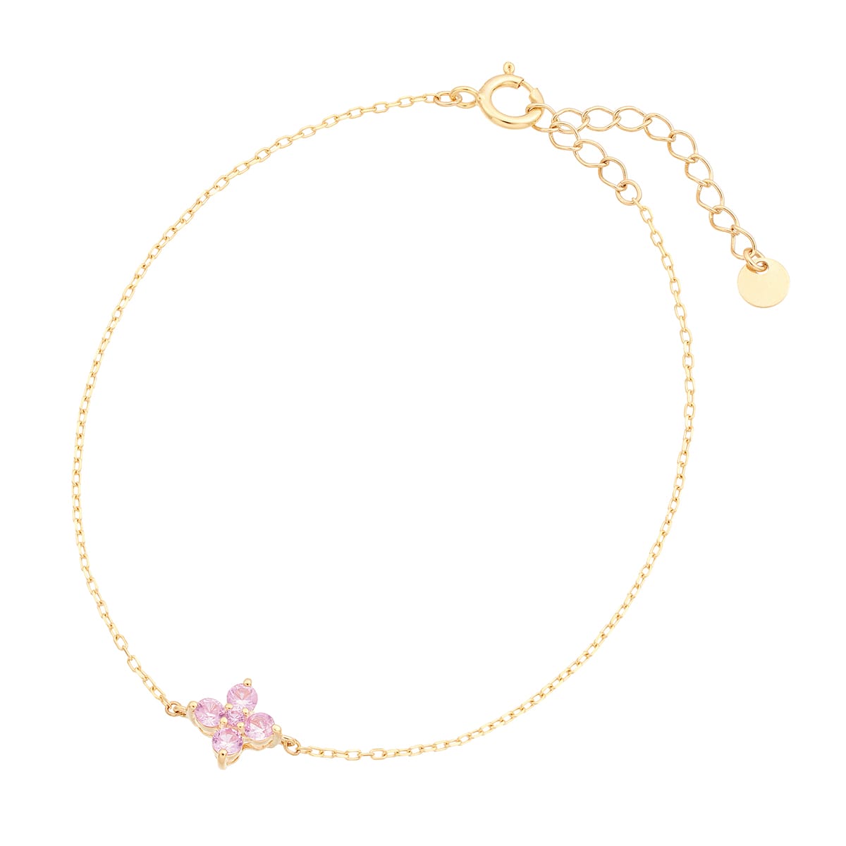 K10イエローゴールドピンクサファイアブレスレット(RBL596)|TSUTSUMI