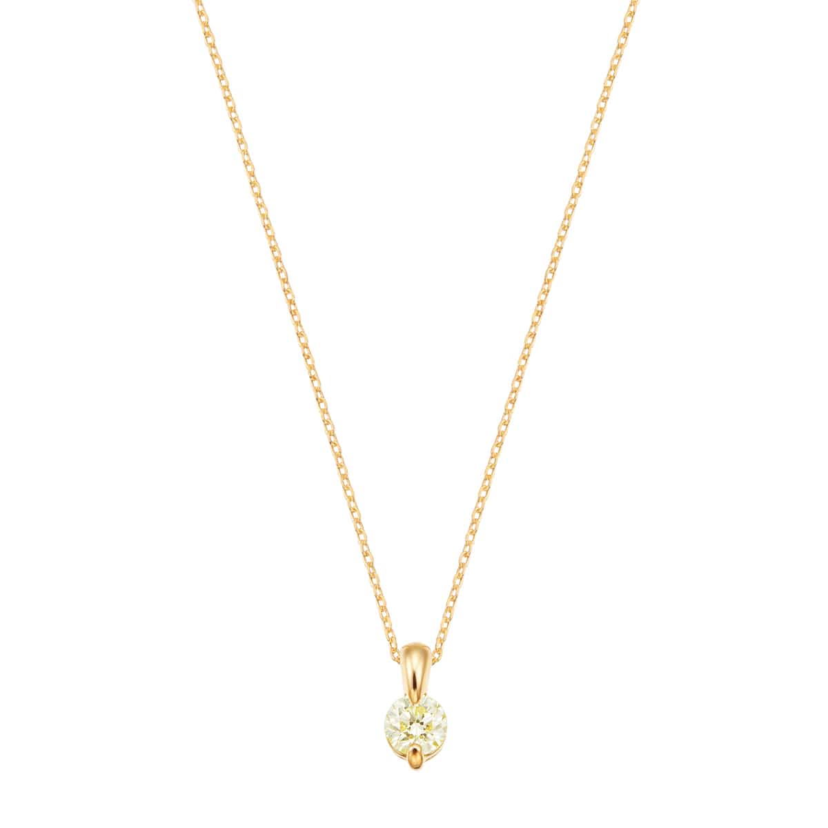 K18イエローゴールド鑑定書付ダイヤモンドネックレス（0.17カラット