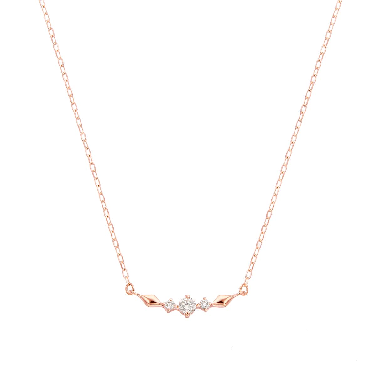 K10ピンクゴールドダイヤモンドネックレス(RPN184)|TSUTSUMI