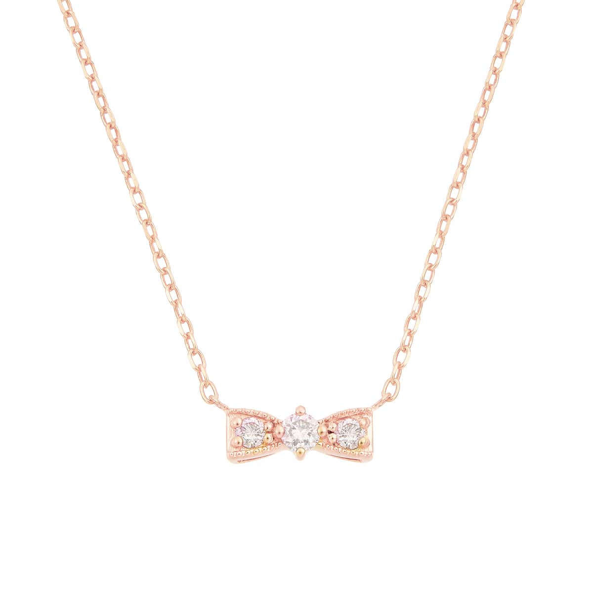 K10ピンクゴールドダイヤモンドネックレス(RPN956)|TSUTSUMI