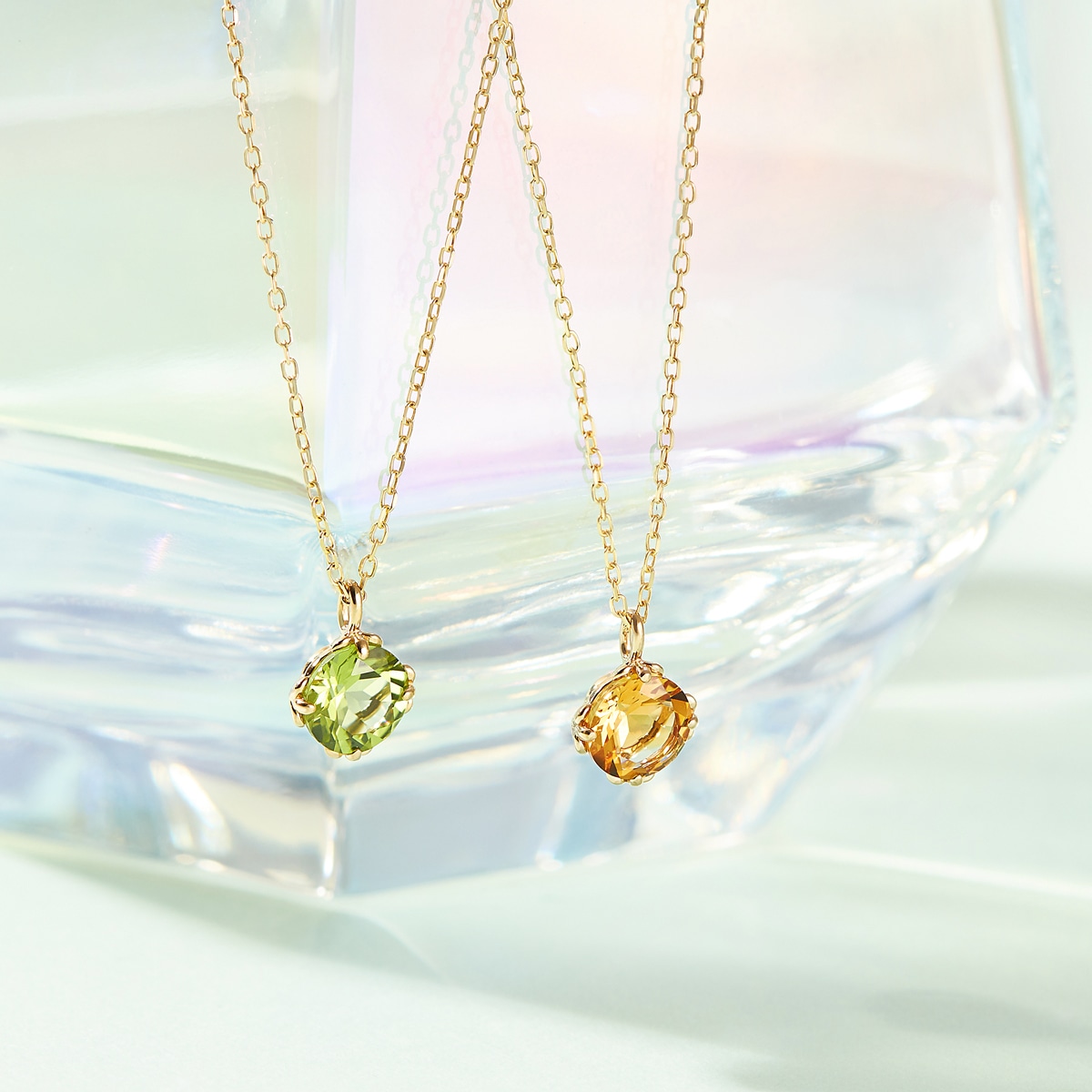 K10イエローゴールドペリドットネックレス(RPN370-002)|TSUTSUMI