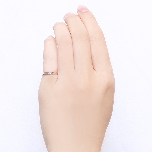 K10ホワイトゴールドダイヤモンドリング（ピンキーリング）(RFR183-001