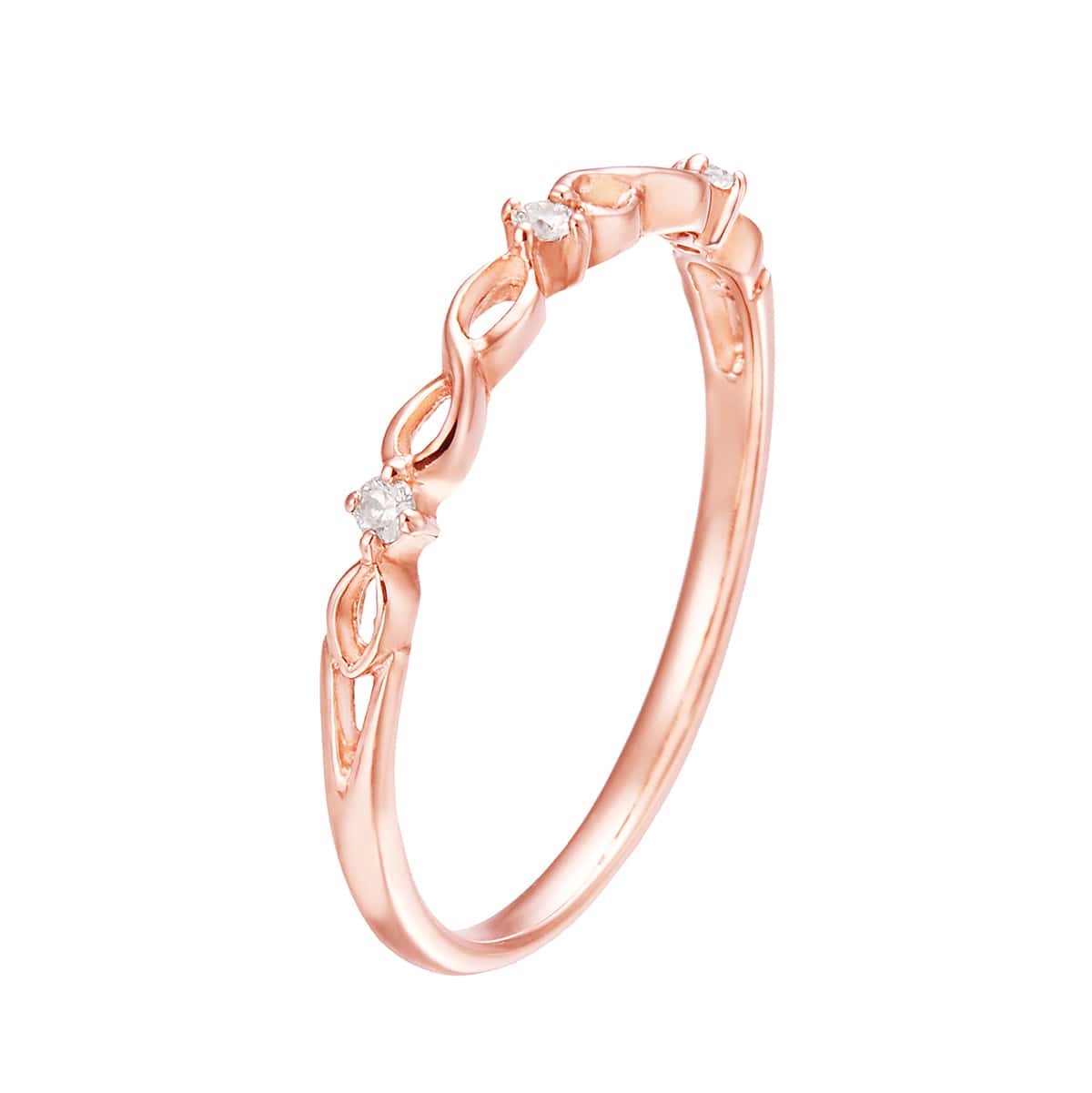 K10ピンクゴールドダイヤモンドリング（ピンキーリング）(RFR386-001