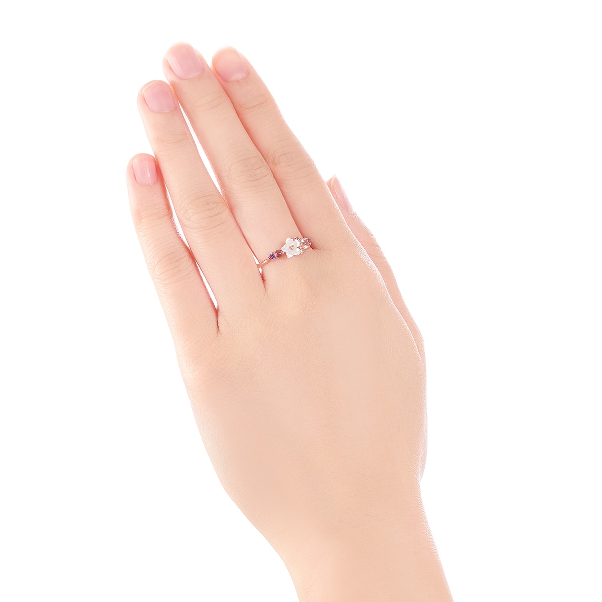 K10ピンクゴールドマルチストーンリング(RFR719-002)|TSUTSUMI