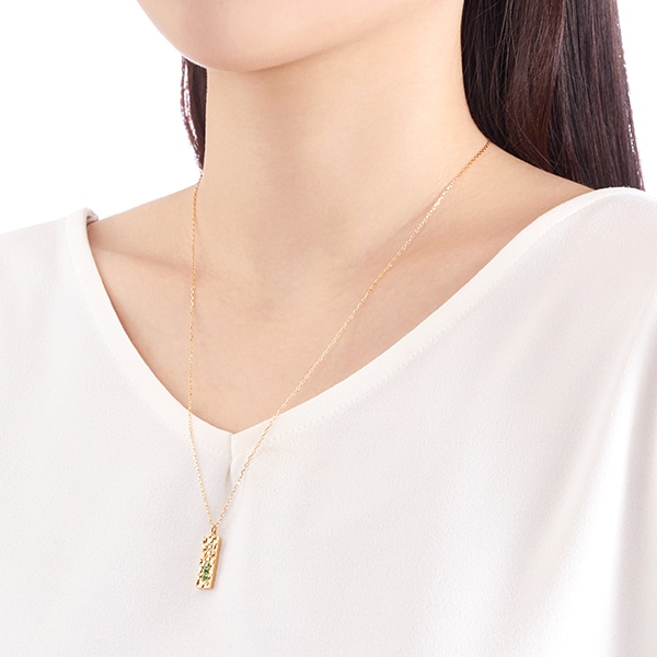 K18イエローゴールドエメラルドネックレス(RPN362-002)|TSUTSUMI