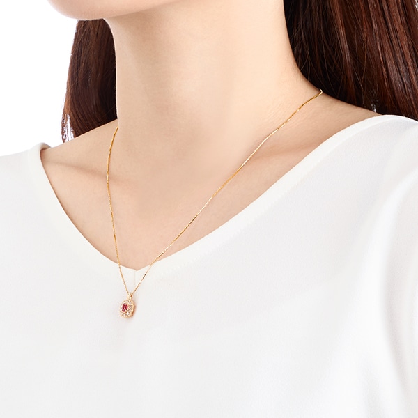 K18イエローゴールドルビーネックレス(RPN962-002)|TSUTSUMI