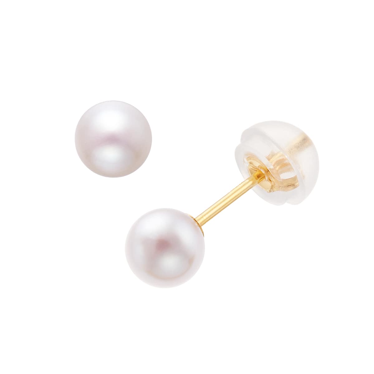 K18イエローゴールドアコヤ真珠ピアス（4.5mm）(RPE086-003)|TSUTSUMI
