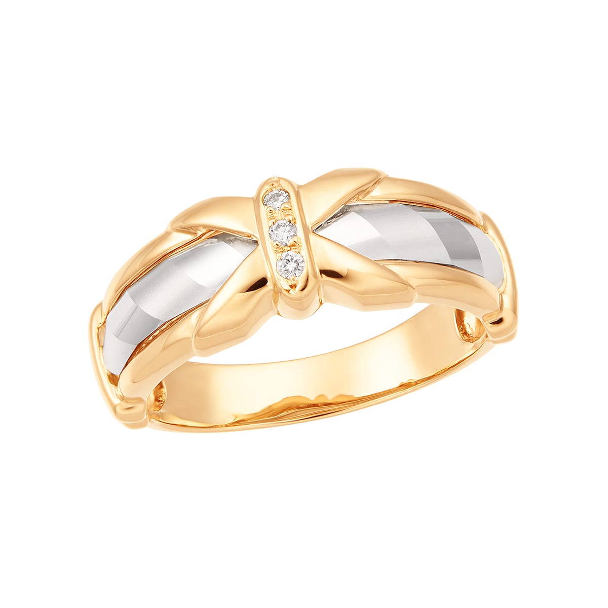 K18イエローゴールド/プラチナダイヤモンドリング(RFR312-002