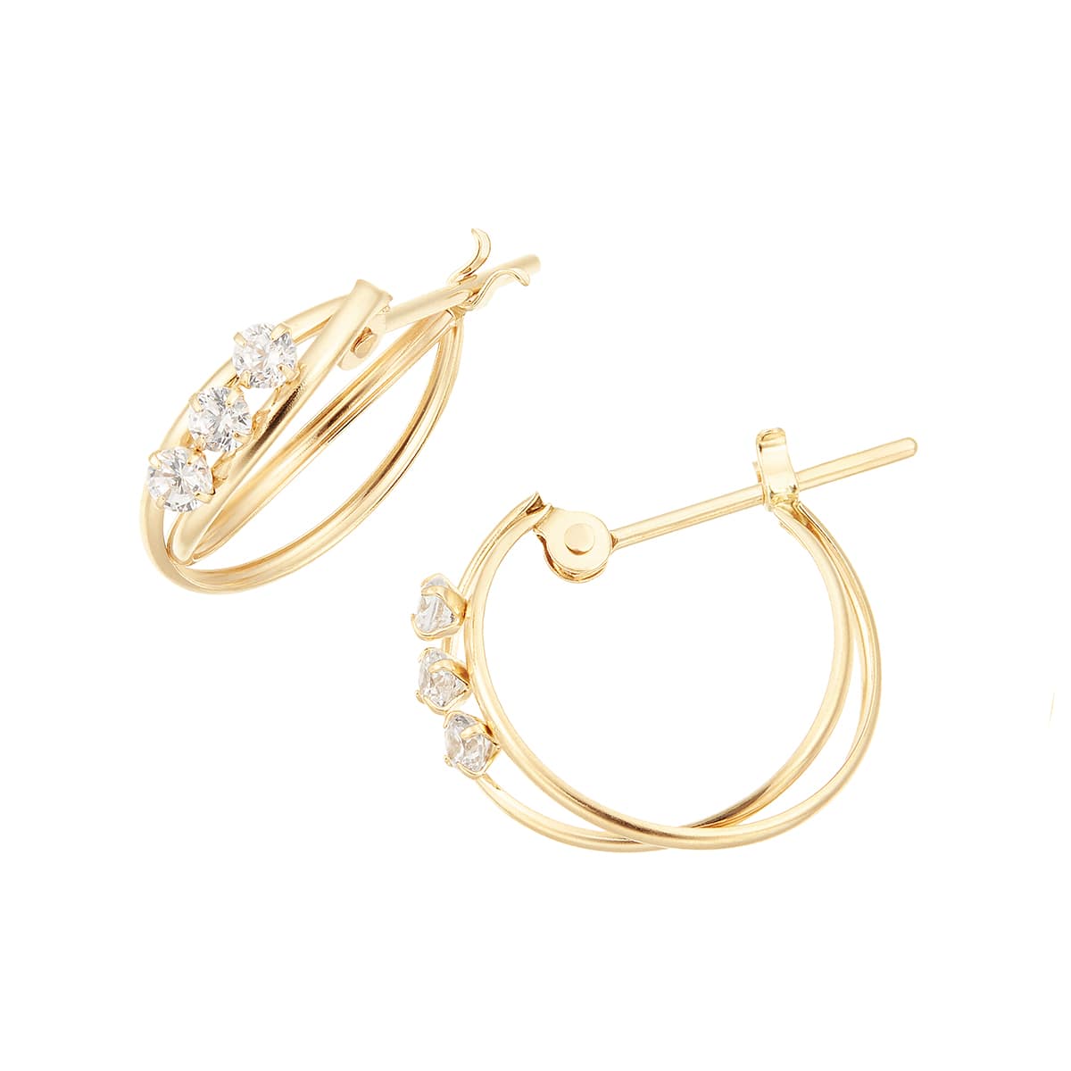 K10ホワイトゴールドキュービックピアス(RPE999-002)|TSUTSUMI