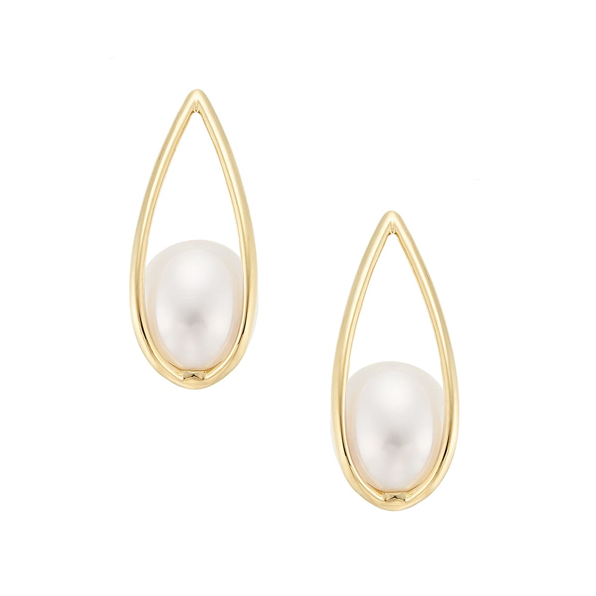 K10イエローゴールド淡水パールピアス(RPE301-002)|TSUTSUMI