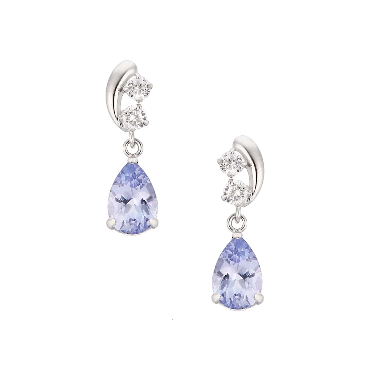 K10ホワイトゴールドタンザナイトピアス(RPE266-003)|TSUTSUMI