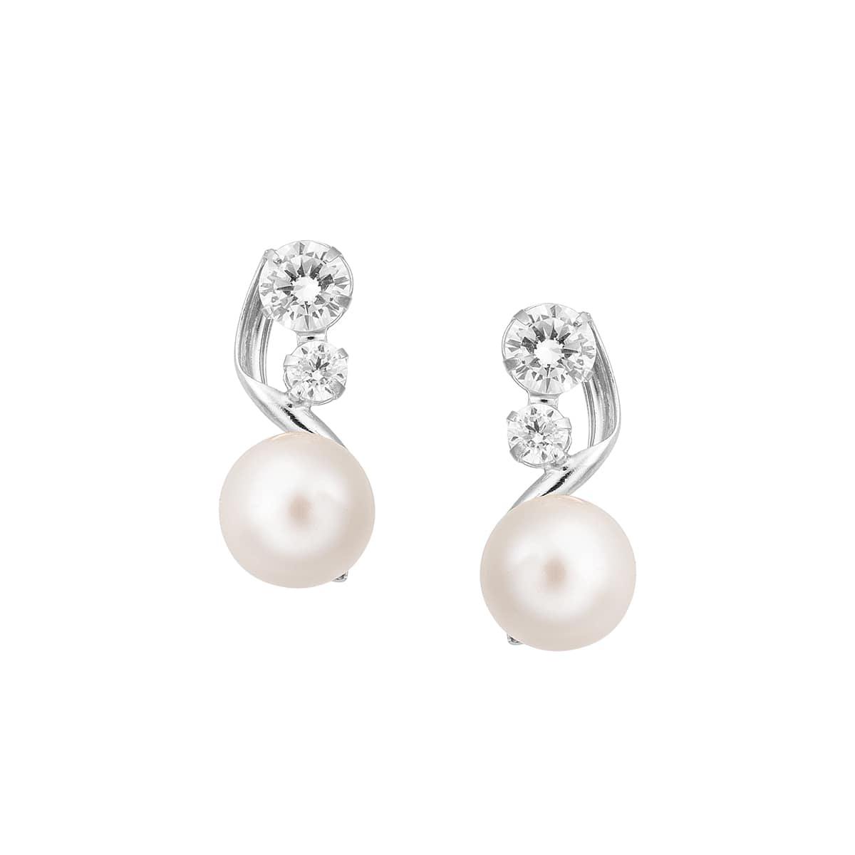 K10ホワイトゴールド淡水パールピアス（4mm）: ピアス|TSUTSUMI