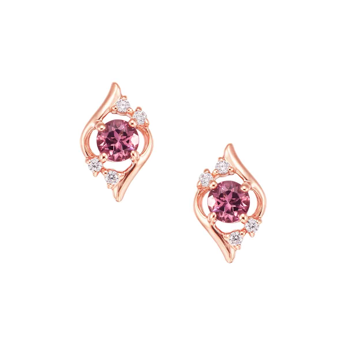 K10ピンクゴールドピンクトルマリンピアス(RPE887-002)|TSUTSUMI