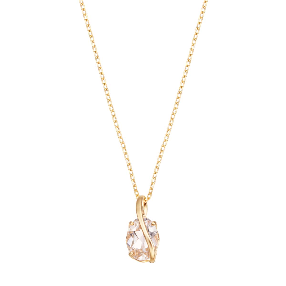 K10イエローゴールドホワイトトパーズネックレス(RPN073-003)|TSUTSUMI