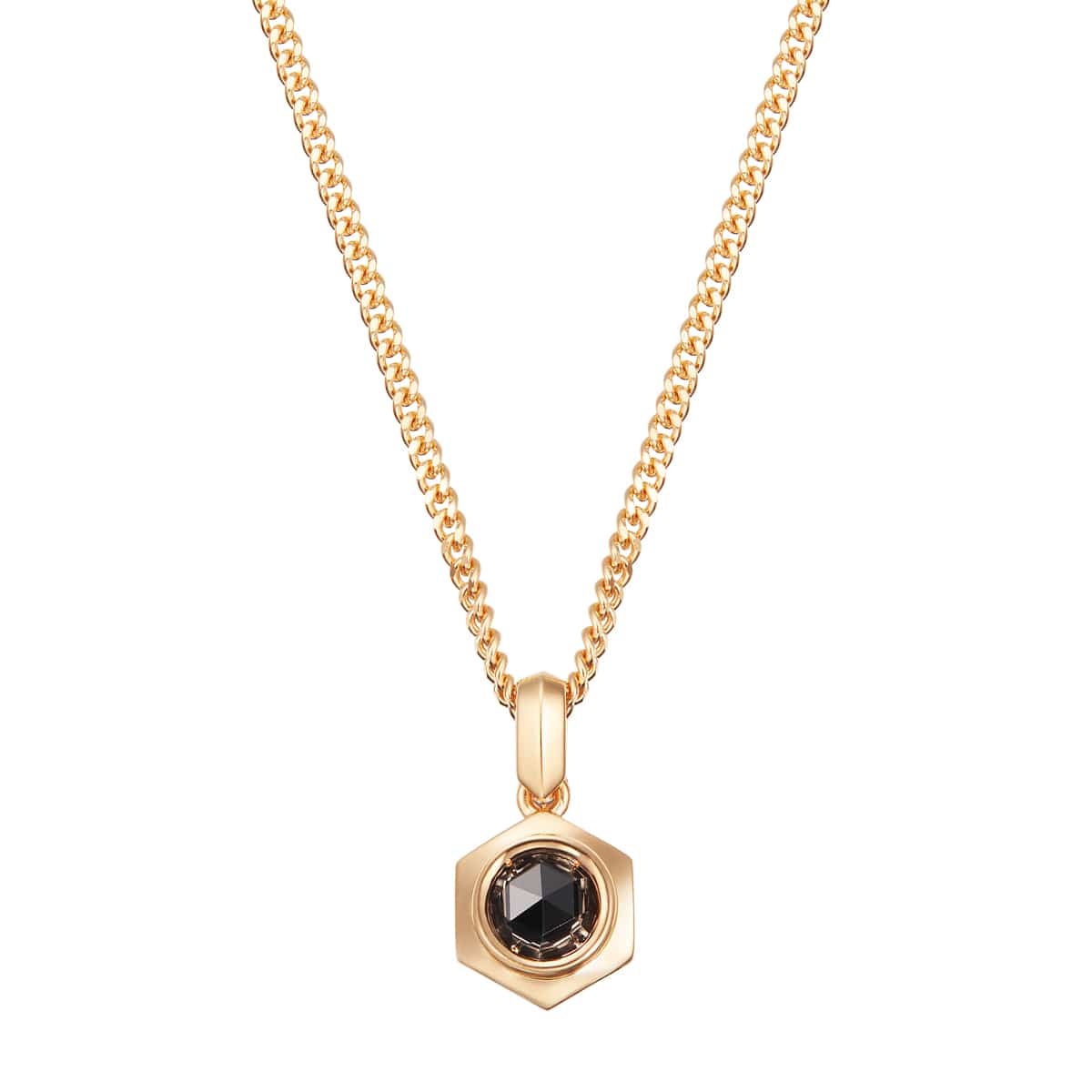 K18イエローゴールドブラックダイヤモンドネックレス(RPN415-002