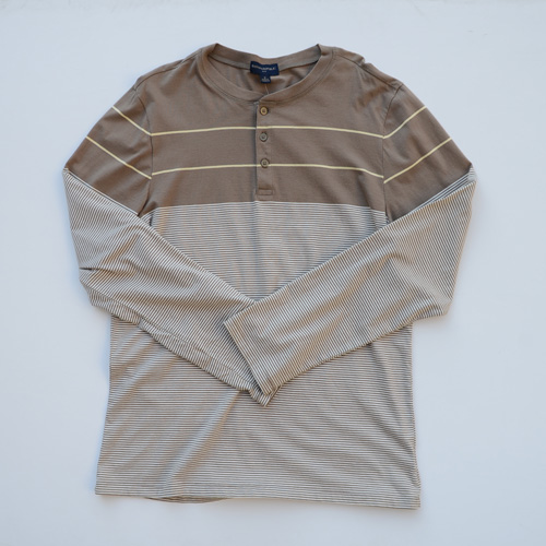 BANANA REPUBLIC/バナナ リパブリック ボーダー柄ヘンリーネックロング