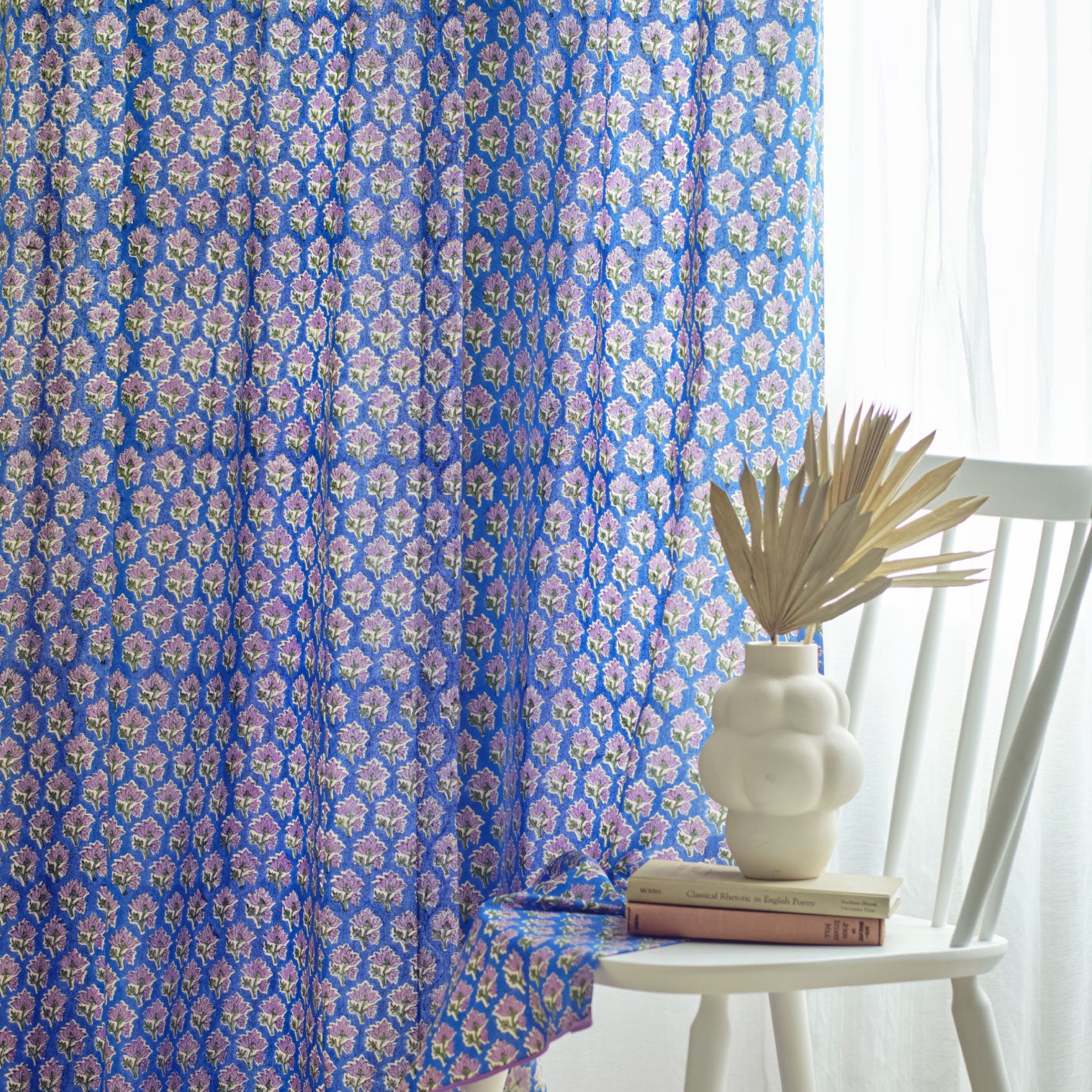 unicoカーテン ブルー×テラコッタ 【公式通販】