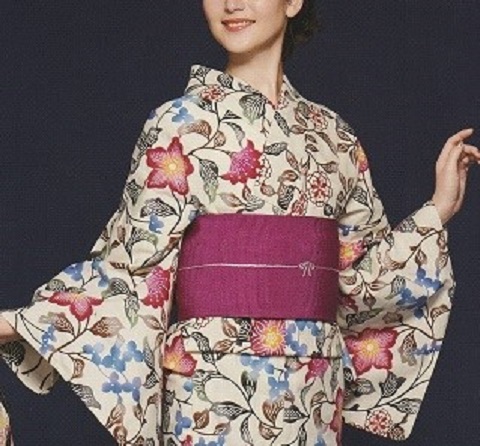 女物浴衣「源氏物語」ゆかた紅型調 商品詳細│柄のうえ新│職人の手