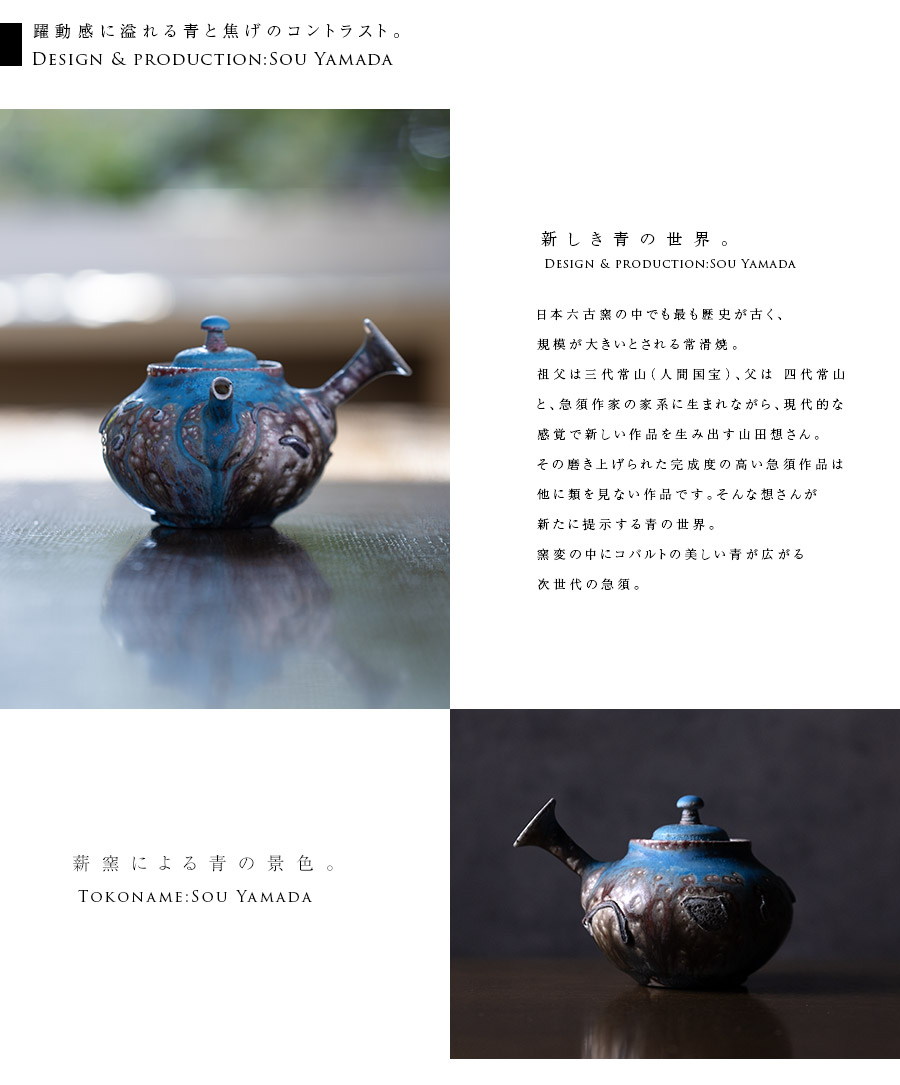 茶器 |【共箱付】青急須 (SOY-593) 作家「山田想」