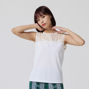 ヴィヴィアンタム 金魚 刺繍 カットソー チュニック ノースリーブ