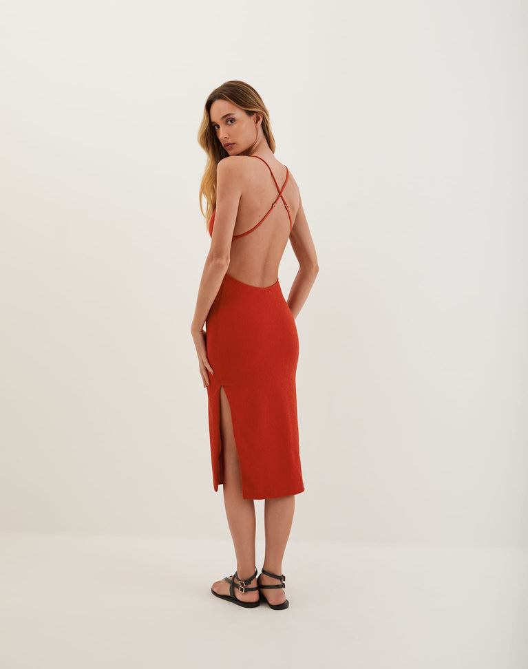 Firenze Isabela Midi Dress (Exchange Only) - Ruby