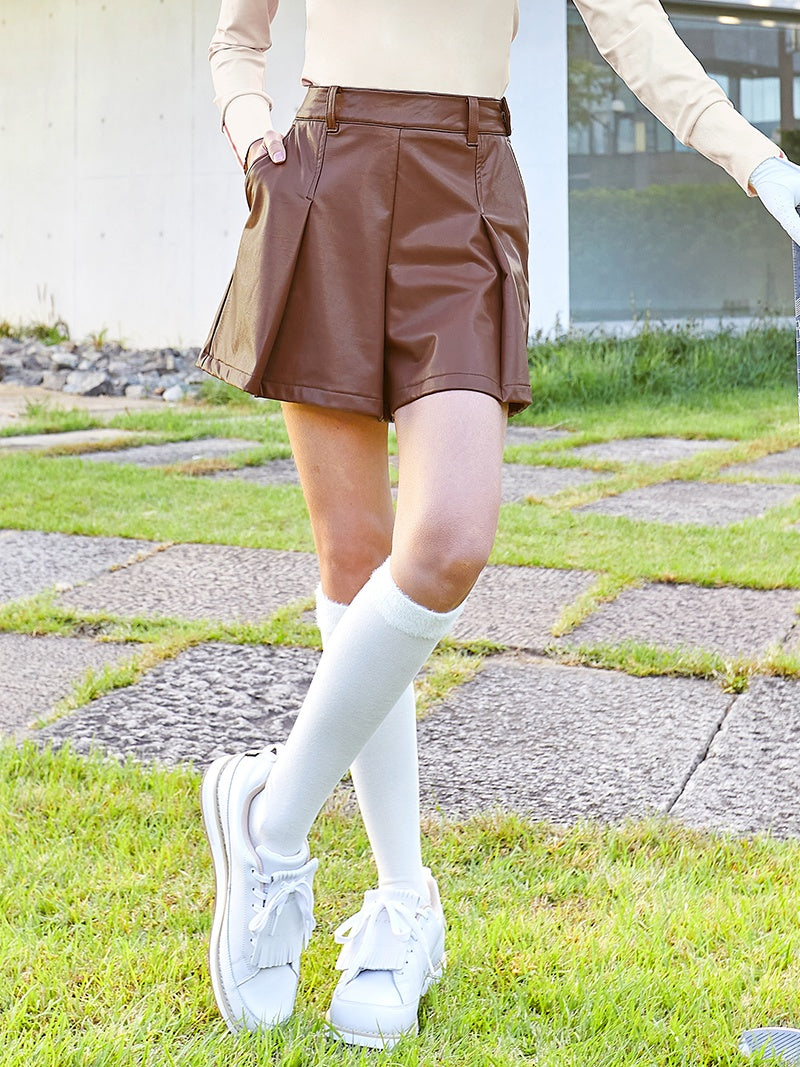 ショートパンツ フェイクレザー｜裏起毛 XGFSH04J3 - ゼクシィミックス