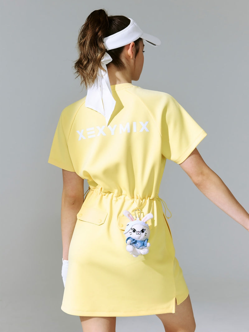 ピケ ドローコード付き ドルマン ワンピース