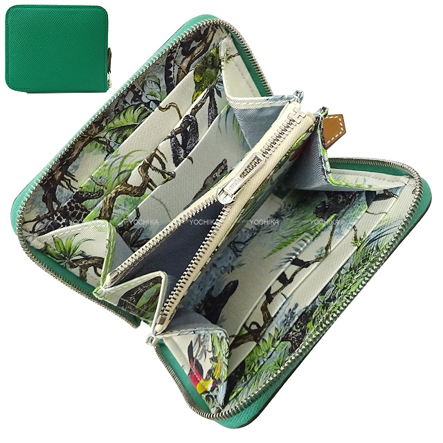 HERMES エルメス 二つ折り財布 アザップシルクイン コンパクト 赤道