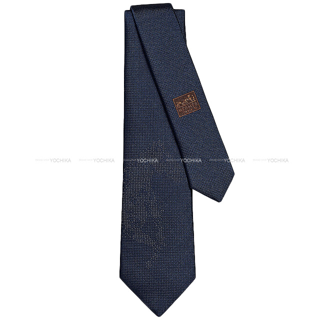 HERMES エルメス ネクタイ シュヴァル セレステ マリン/アルジェント