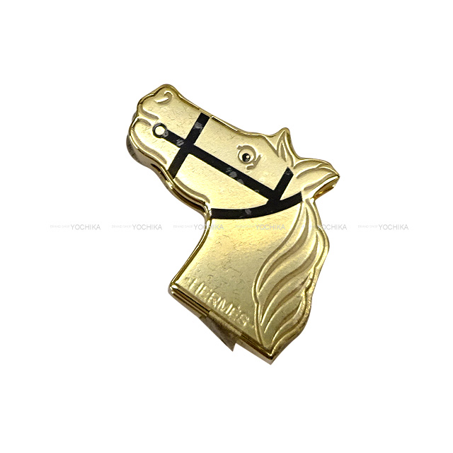 HERMES エルメス スカーフリング ツイリーリング カドリージュ 馬 黒