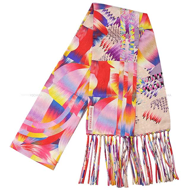 エルメス 馬具 総柄 シルク×カシミヤ フリンジ マフラー 【公式通販】