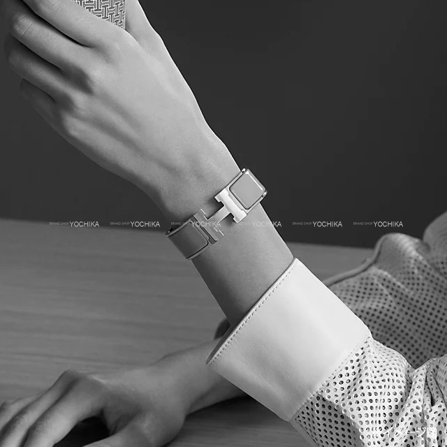 HERMES エルメス ブレスレット クリック クラック H PM レオパード 白