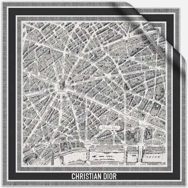 2023年 春夏 Dior ディオール スカーフ スカーフ90 Plan de Paris