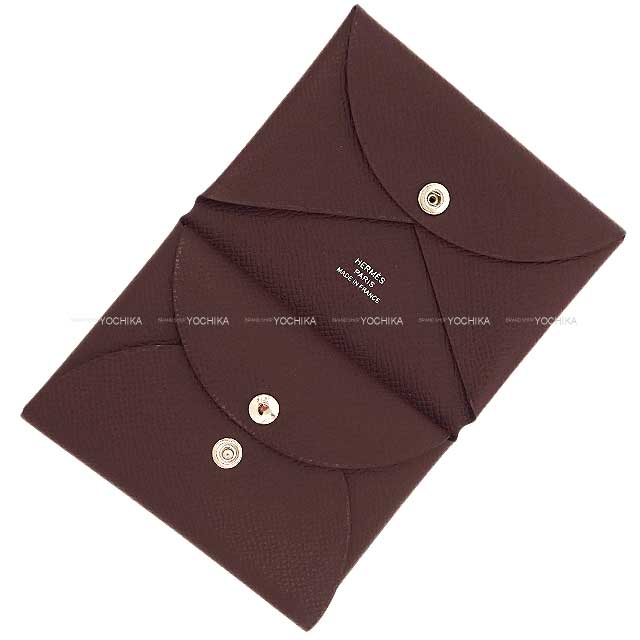 HERMES エルメス カードケース カルヴィ デュオ ルージュセリエ