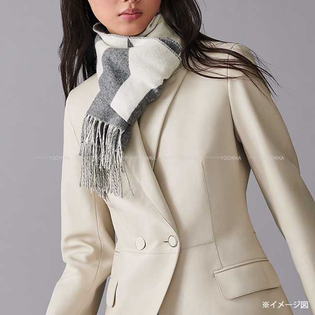 2022年秋冬 HERMES エルメス マフラー カザック オプティック グリ