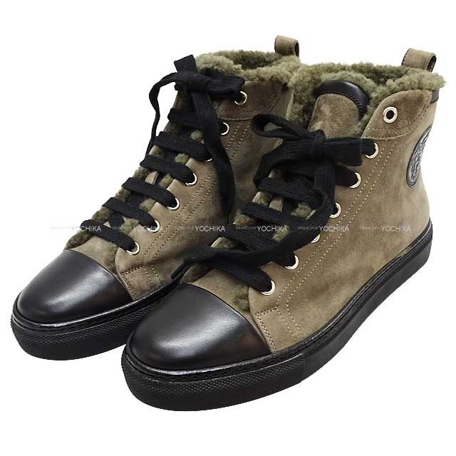 2503SW】HERMES エルメス スニーカー ハイカット ジミー #37.5 カーキ