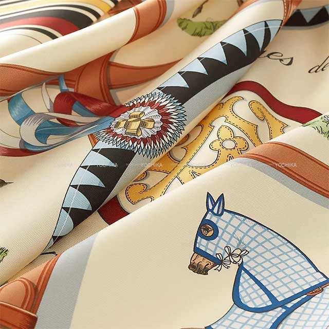 HERMES エルメス スカーフ カレ90 馬着 Couvertures et Tenues シルク