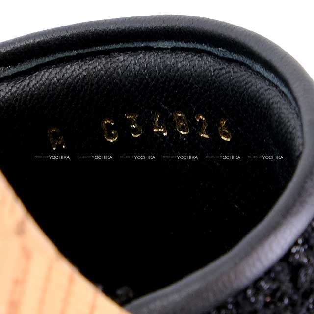 CHANEL シャネル サンダル チェーン ロゴ ツイード #36 黒 (ブラック